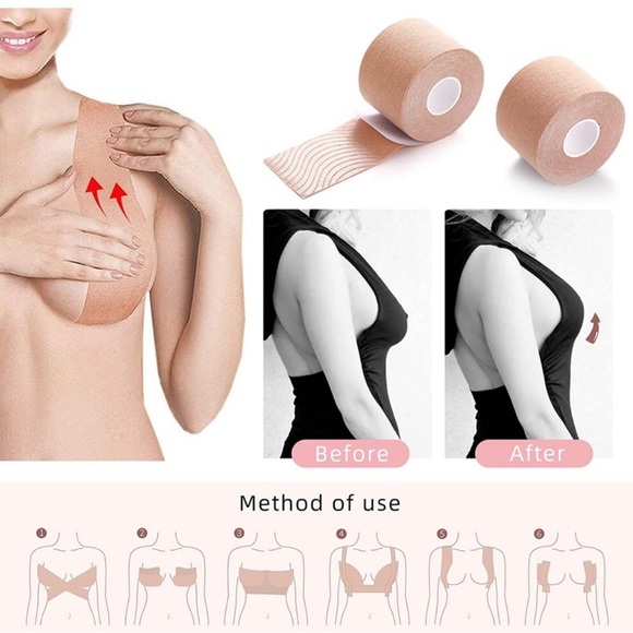 NEW Breast Body Lift Tape Self Adhesive Cotton Fabric Roll NEUTRAL NUDE 2in wide - Picture 5 of 13